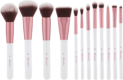 Pinselset Crystal Quartz 12tlg mit Kosmetiktasche bh cosmetics
