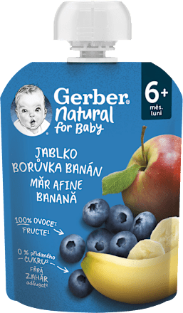 Kapsička jablko, čučoriedka a banán Gerber Natural
