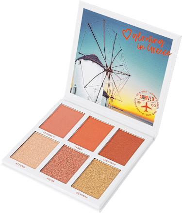 Paleta rdečil in osvetljevalcev Glowing in Greece bh cosmetics