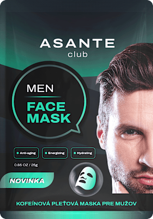 Kofeínová textilná pleťová maska  ASANTE