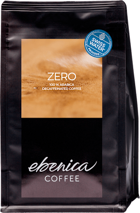 Pražená zrnková káva Zero 100 % Arabica bezkofeínová ebenica