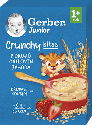 Junior nemliečna kaša jahodová s chrumkavými kúskami Gerber