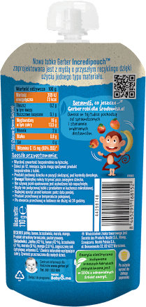 Mus owocowy jabłko, banan, brzoskwinia, morela, mango, powyżej 1. roku życia Gerber