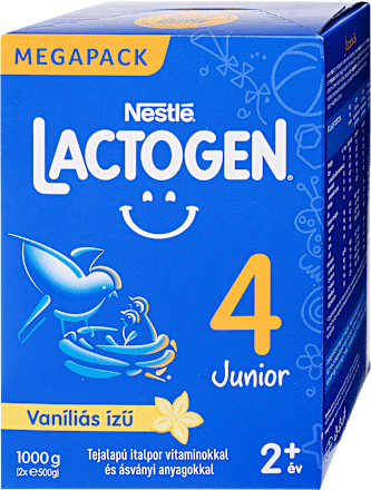 LACTOGEN 4 JUNIOR Vaníliás ízű Tejalapú italpor vitaminokkal és ásványi anyagokkal 2év+ Nestlé LACTOGEN