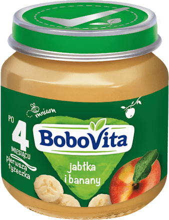 Deserek jabłka i banany po 4. miesiącu Bobovita