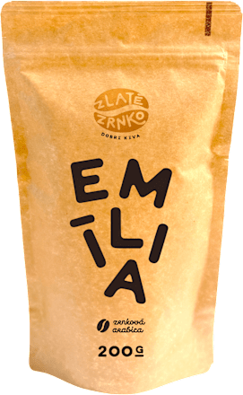 Pražená zrnková káva 100 % Arabica Emília Zlaté Zrnko