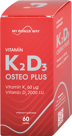 Kapsuly Vitamín K2 D3 Osteo Plus MY POWER WAY