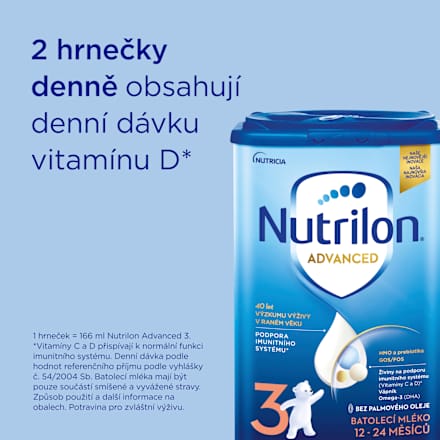 pokračovací mléčná kojenecká výživa 3 Advanced 12m Nutrilon