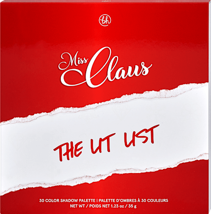 Paleta senčil za veke Miss Claus The Lit List bh cosmetics