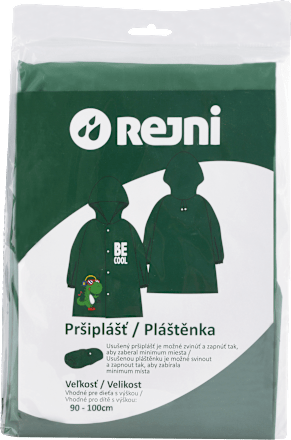 Pršiplášť pre deti - s výškou 90-100 cm, zelená, dino REJNI