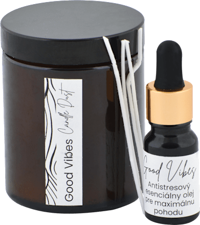 Prachová sviečka zo sójového vosku  Good Vibes