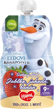 Ovocná kapsička Disney Frozen jablko, jahoda a banán Hami