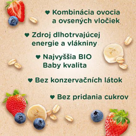 BIO ovocná kapsička Hopsáček jahoda, banán, čučoriedka a ovsené vločky Sunar