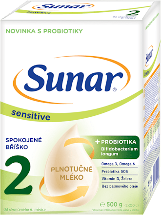 Následná dojčenská mliečna výživa sensitive 2 Sunar