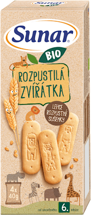BIO sušenky Rozpustilá zvířátka 4 x 40 g Sunar