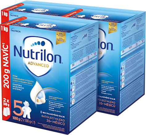 pokračovací mléčná kojenecká výživa 5 Advanced 35m+, 3 x 1 000 g Nutrilon