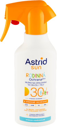 sun mléko na opalování Rodinná ochrana plus SPF30 Astrid