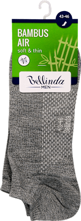 Férfi bokazokni, bambusz air, szürke, 43-46 Bellinda
