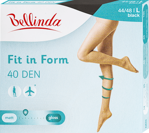 Pančuchové nohavice Fit in Form, L 44/48, black Bellinda