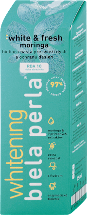 Bieliaca zubná pasta :white & fresh moringa Biela perla