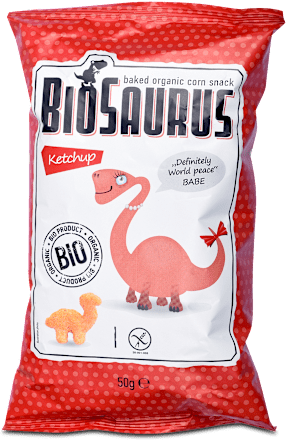 kukuřičné křupky kečup BioSaurus