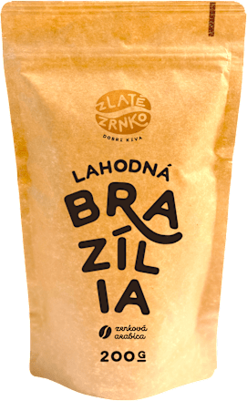 Pražená zrnková káva 100 % Arabica Brazília lahodná Zlaté Zrnko