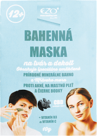 Bahenná pleťová maska proti akné, na mastnú pleť a čierne bodky Ezo