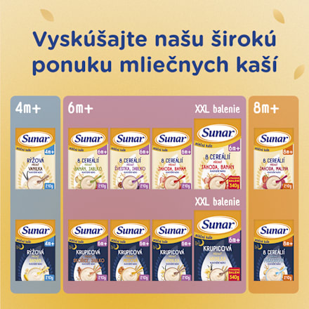 Mliečna ryžová kaša vanilková Sunar