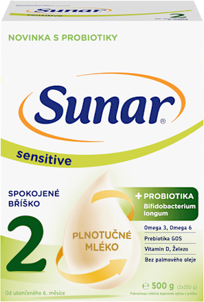 pokračovací mléčná kojenecká výživa 2 Sensitive 6m Sunar
