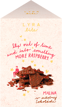 Čokoláda bite Malina v mliečnej čokoláde  LYRA