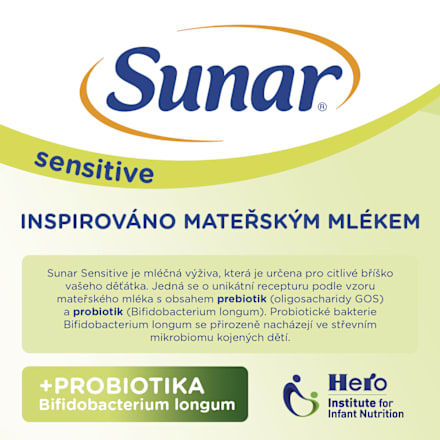 pokračovací mléčná kojenecká výživa 2 Sensitive 12m Sunar