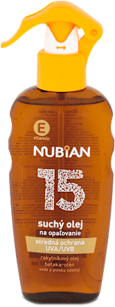 Suchý olej na opaľovanie OF 15 NUBIAN