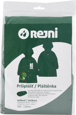 Pršiplášť pre deti - s výškou 110-110 cm, zelená, dino REJNI