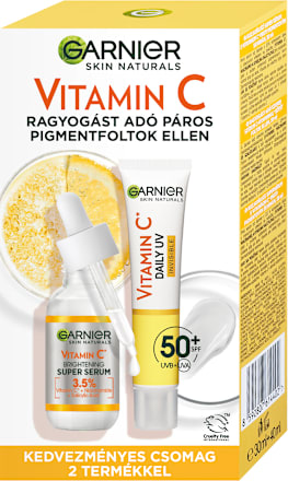 C vitaminos arcszérum és invisible fluid SPF50 duopack GARNIER SKIN NATURALS