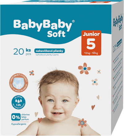 Plienkové nohavičky Pants - veľ. 5 Junior (12-18 kg) BabyBaby Soft