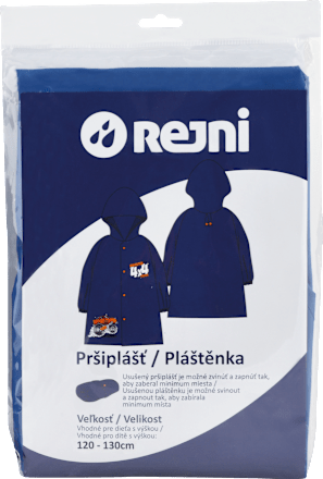 Pršiplášť pre deti - s výškou 120-130 cm, modrá, monster REJNI