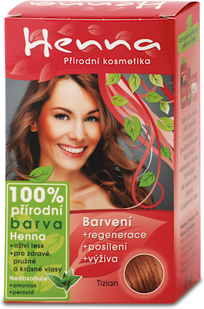 Prírodná farba na vlasy tizian Henna