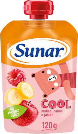 Cool ovocný příkrm v sáčku malina, banán, jablko Sunar