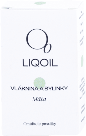 Cmúľacie kvádriky Vláknina a bylinky s príchuťou mäty LIQOIL