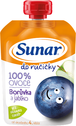 příkrm v sáčku Borůvka & jablko Sunar