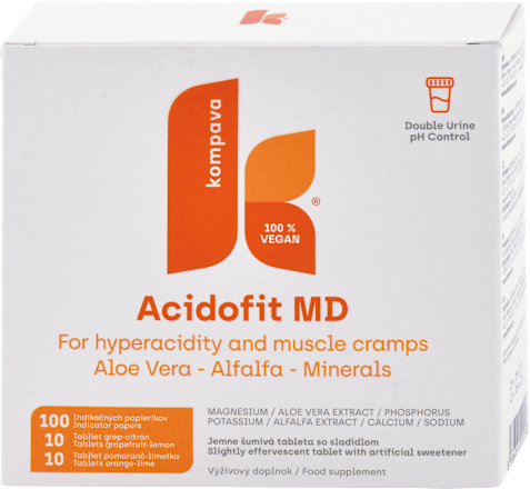 Acidofit MD na prekyslený organizmus a svalové kŕče Kompava