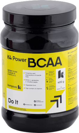 Instantný prášok K4 Power BCAA Do It grep a limetka Kompava