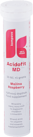 Šumivé tablety Acidofit MD malina  Kompava