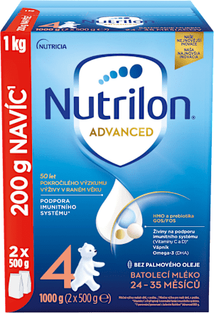 pokračovací mléčná kojenecká výživa 4 Advanced 24m+, 3 x 1 000 g Nutrilon