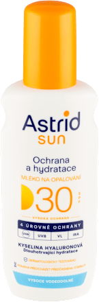 sun hydratační mléko na opalování ve spreji SPF30 Astrid