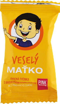 Ovocná tyčinka Veselý Maťko s broskyňami a rakytníkom Pink Onion