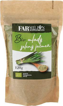Bio mladý zelený jačmeň v prášku FARMilion Supplements