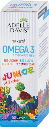 Tekuté Omega 3 z morských rias Junior banán ADELLE DAVIS