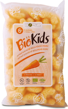 Detské kukuričné bezgluténové chrumky s mrkvou BioKids