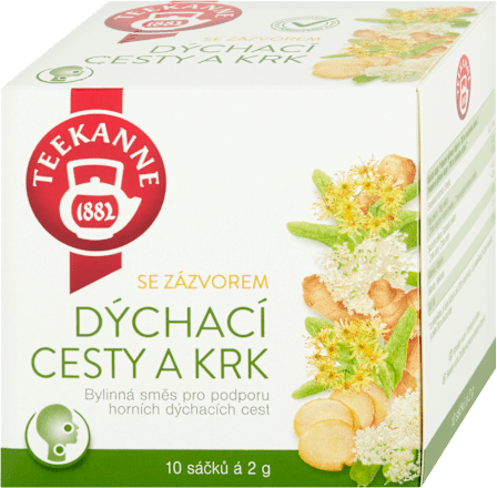 čaj dýchací cesty a krk se zázvorem Teekanne